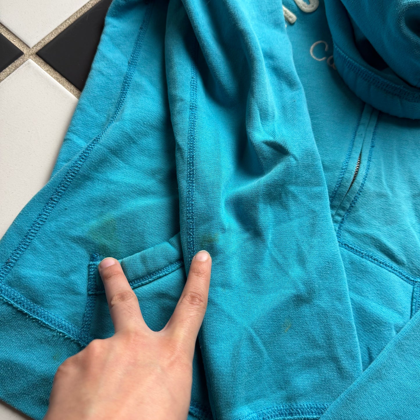 Hollister turquoise hoodie