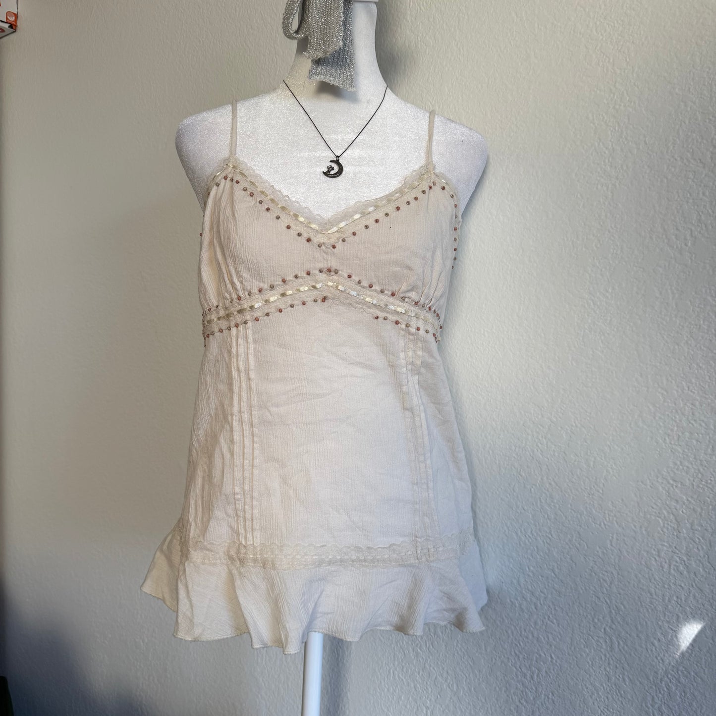 Fairy boho cream tank top