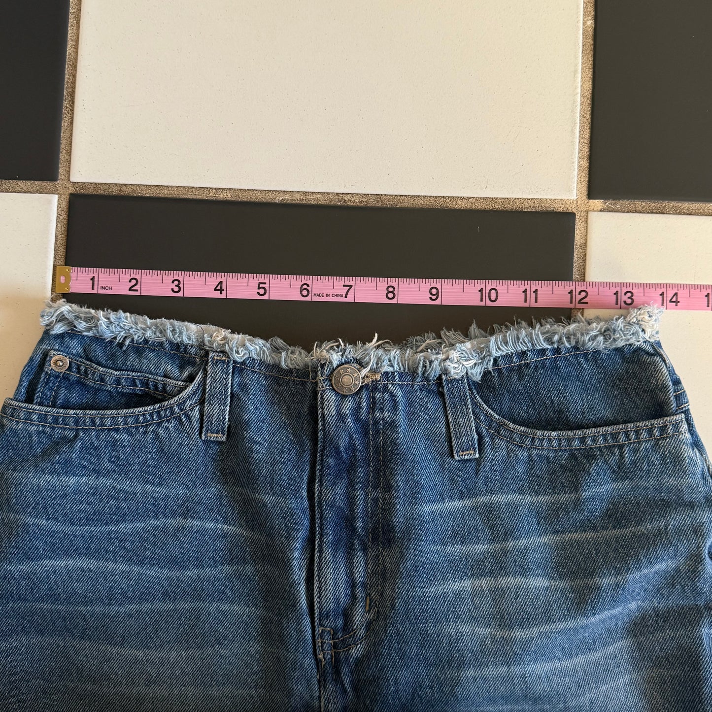 Denim fitted maxi skirt