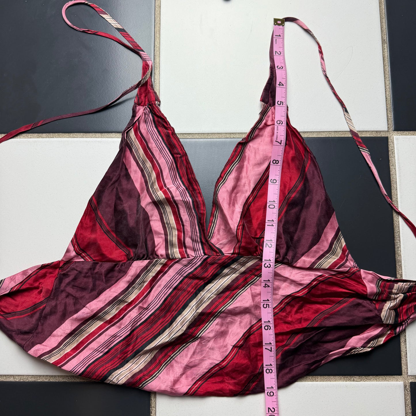 Club striped pink halter top