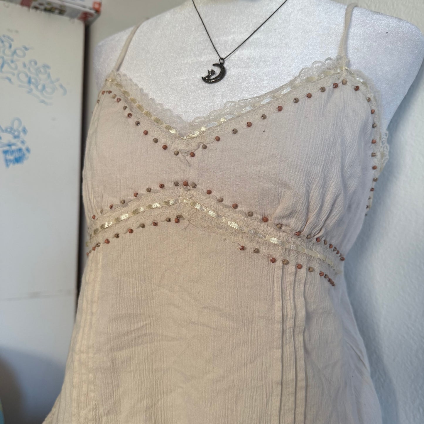 Fairy boho cream tank top