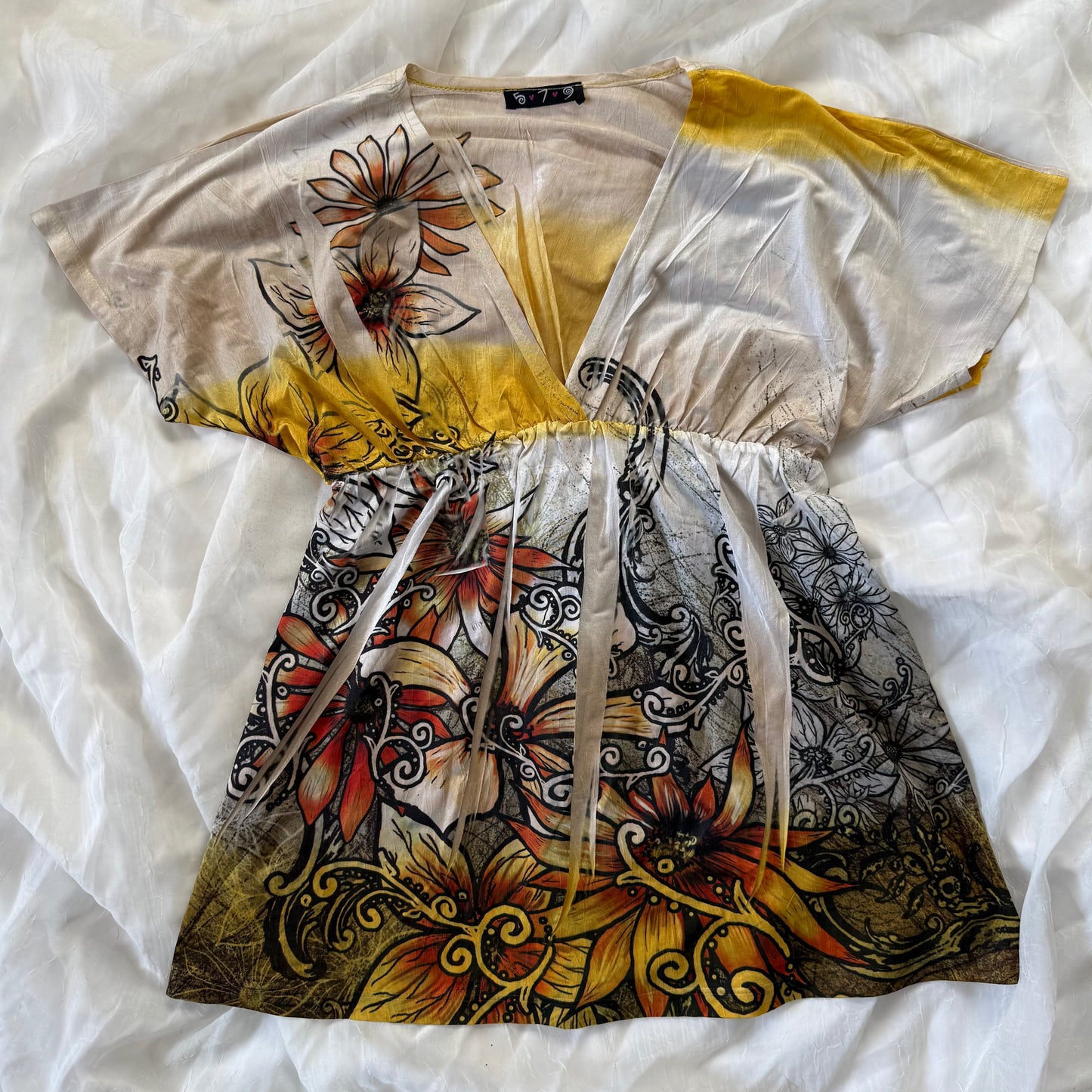 Summer boho babydoll top