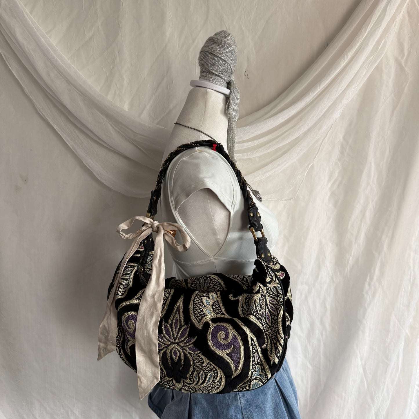 Paisley whimsy hobo shoulder bag