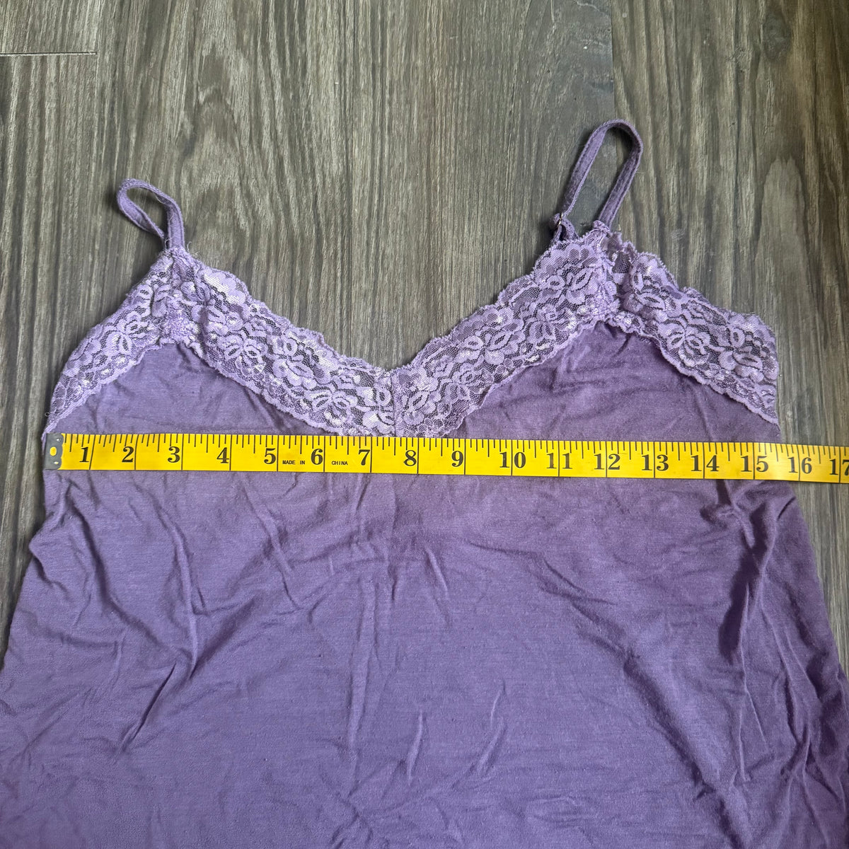 Flora’s purple tank top