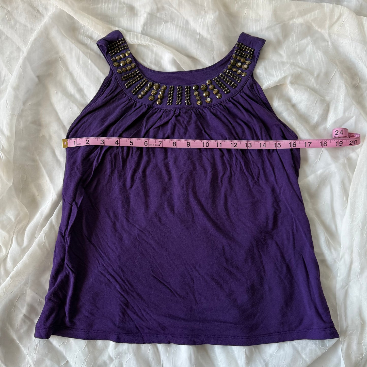 Purple studded boho top