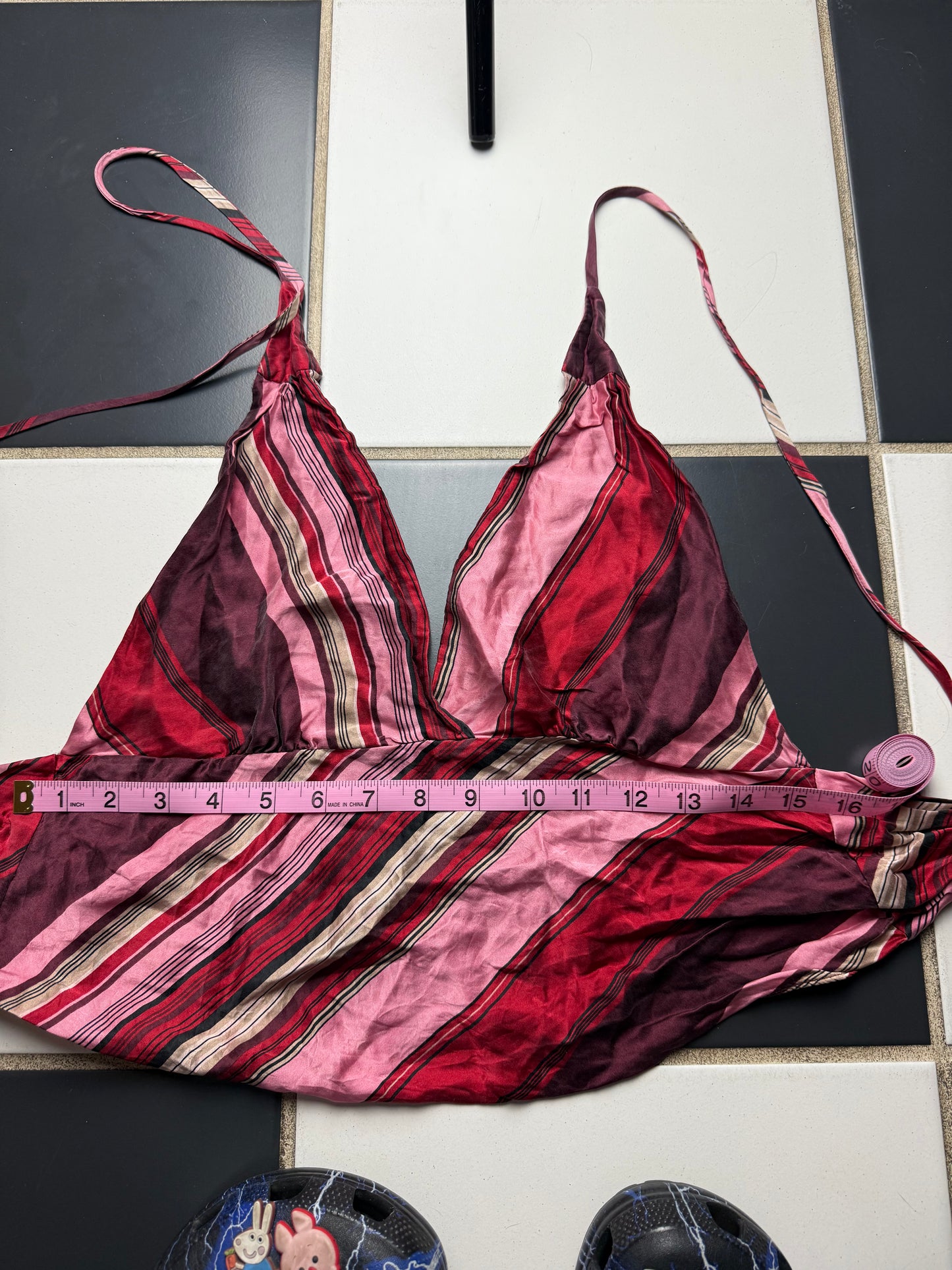 Club striped pink halter top