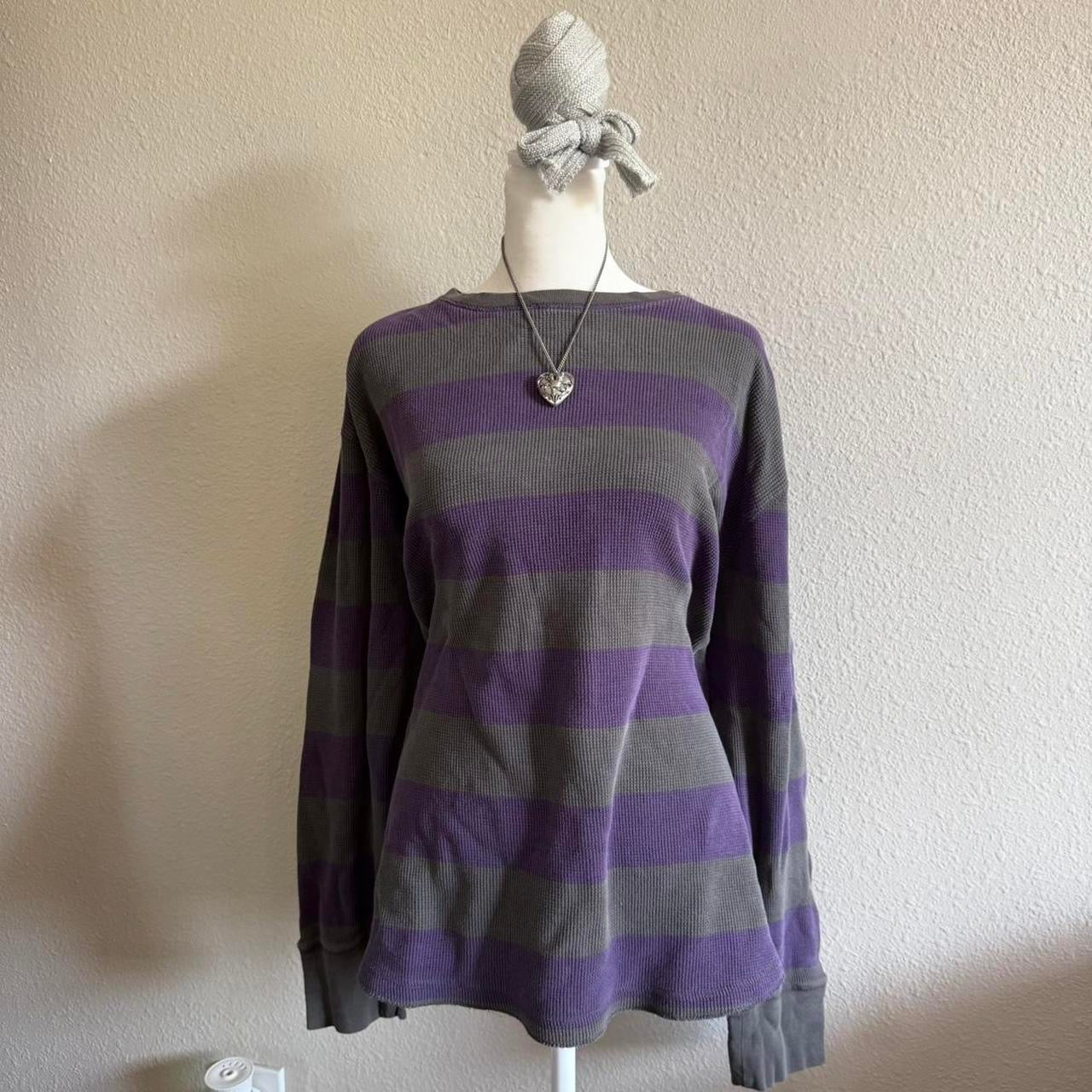 Purple and grey striped longsleeve