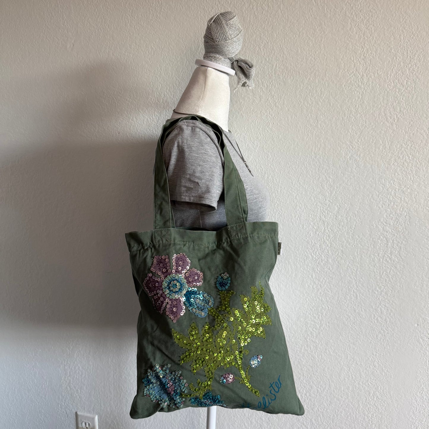 Hollister beaded tote bag