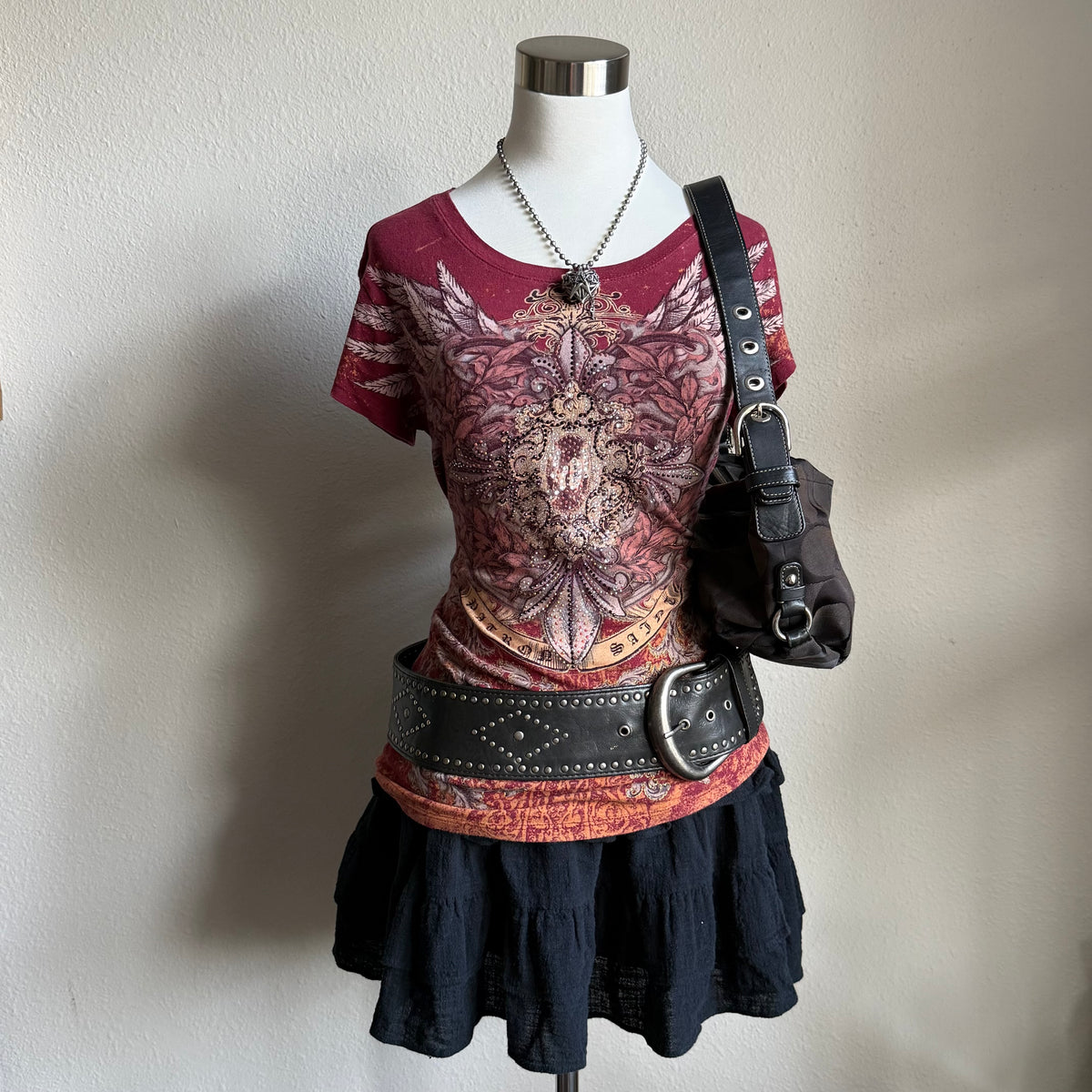 Angels grunge rhinestone top
