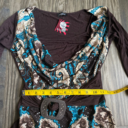 2000s Patterned sleeve top