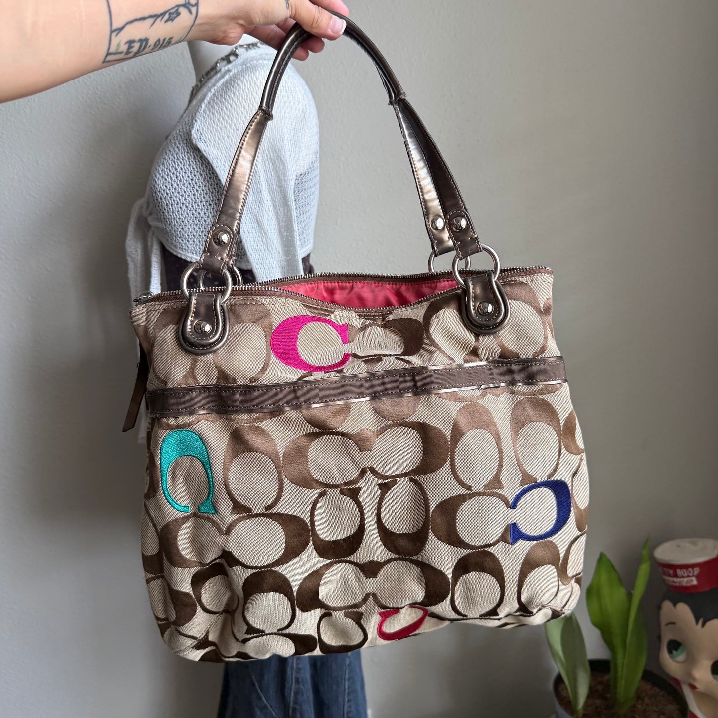 Coach Poppy signature canvas tote