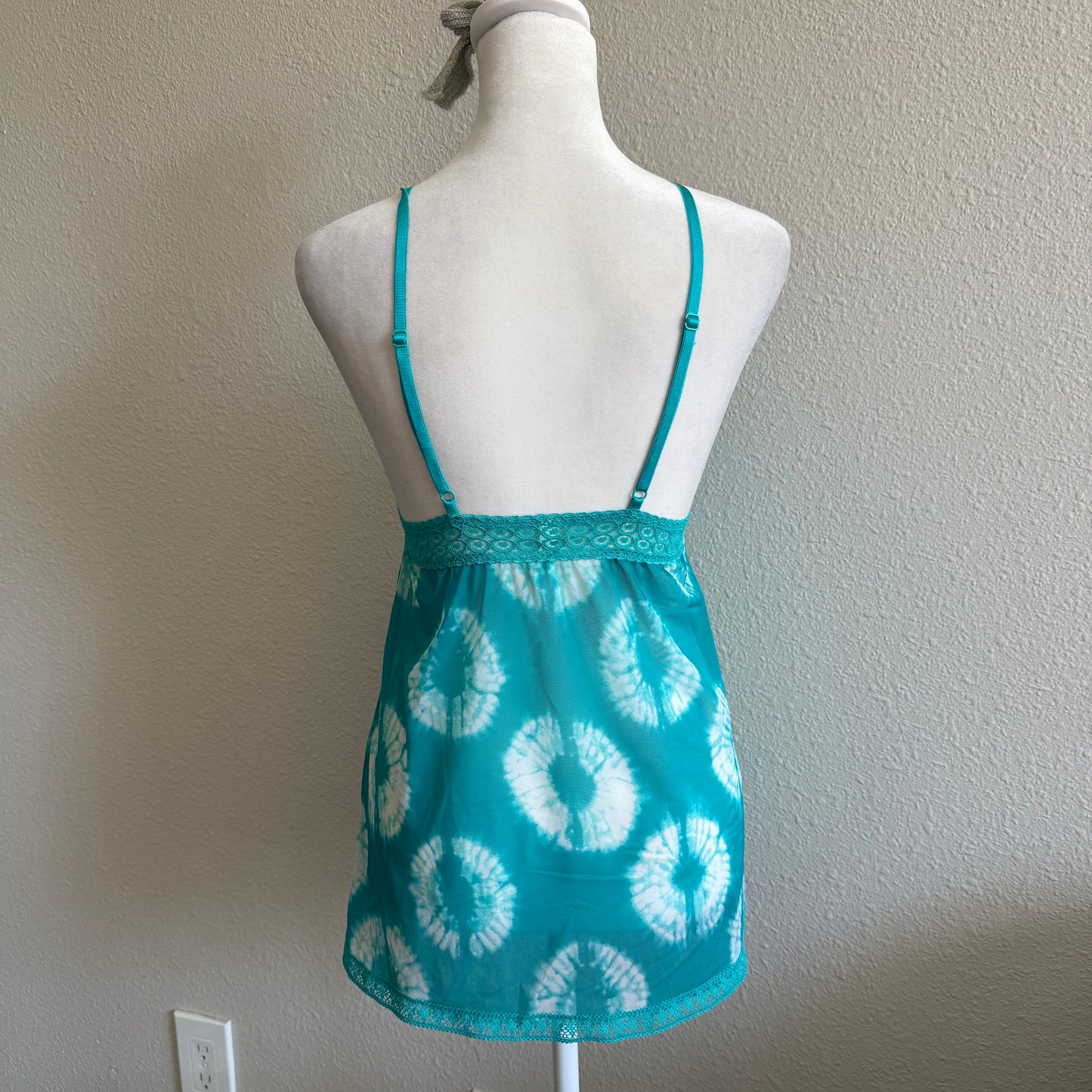 Boho turquoise lace cami top