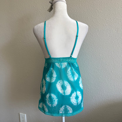 Boho turquoise lace cami top
