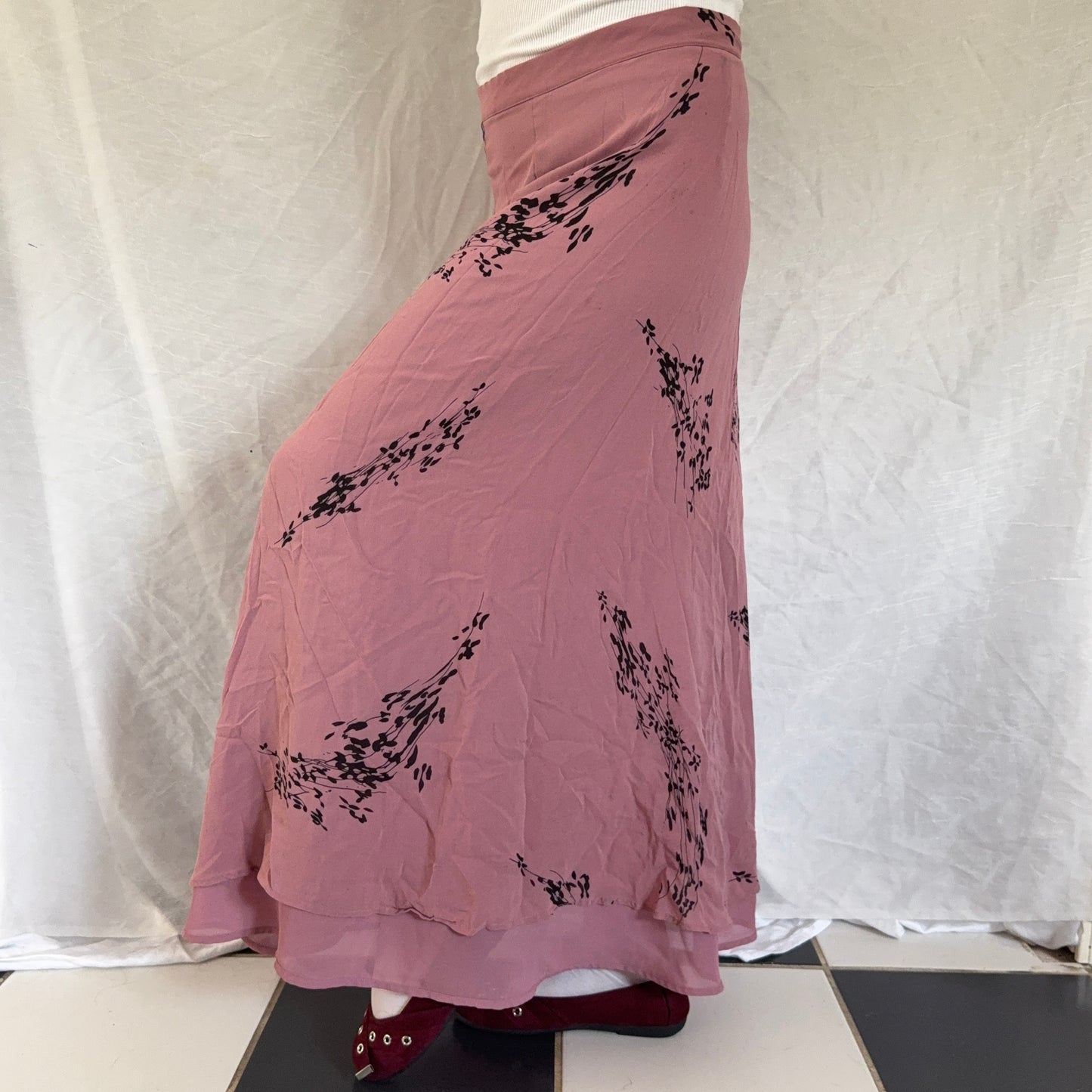 Cottage pink flower maxi