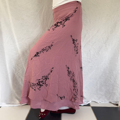 Cottage pink flower maxi