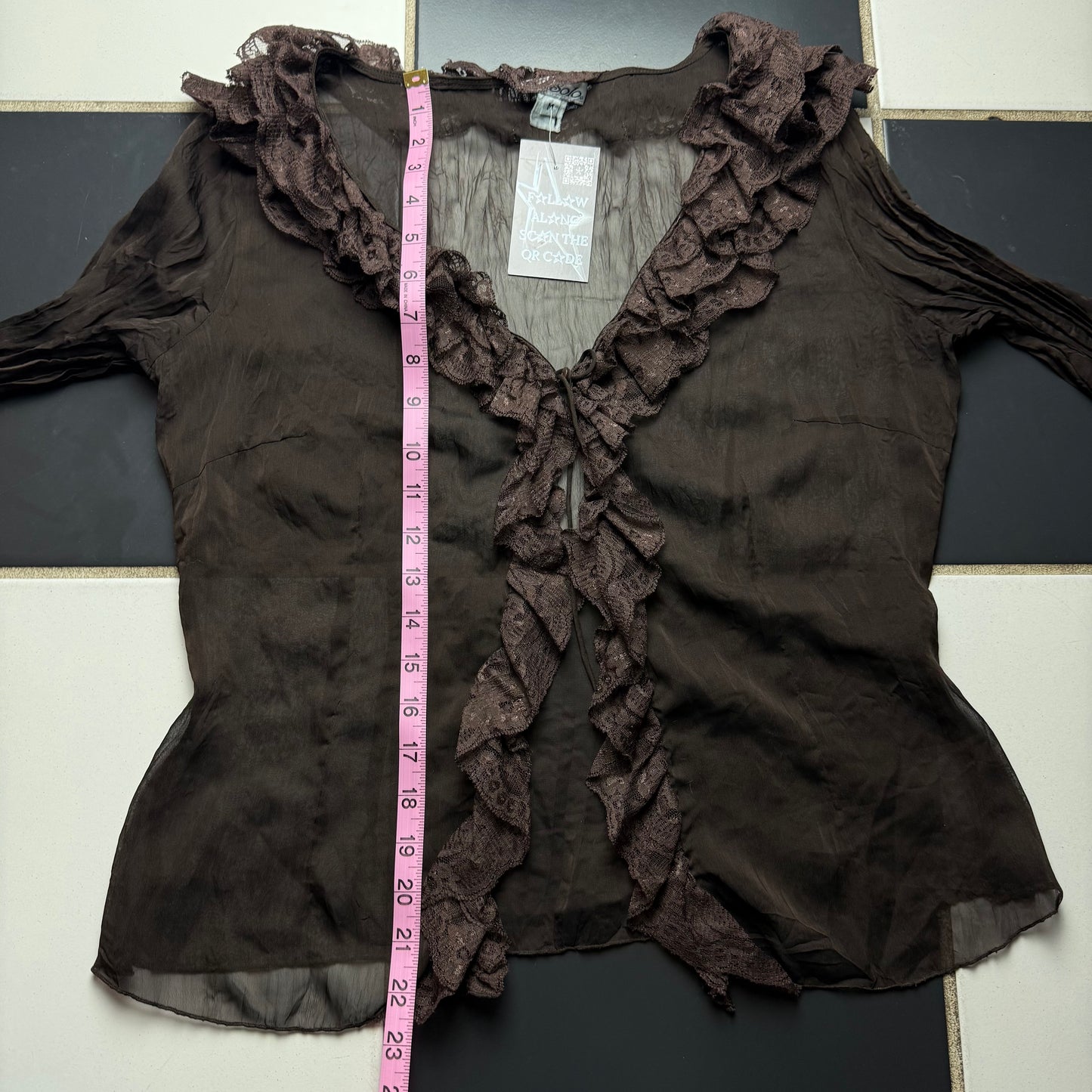 Fairy brown ruffle sleeved top