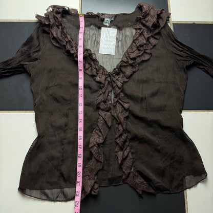 Fairy brown ruffle sleeved top