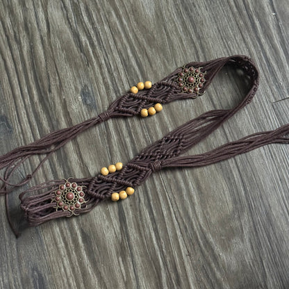 2000s brown beaded belt