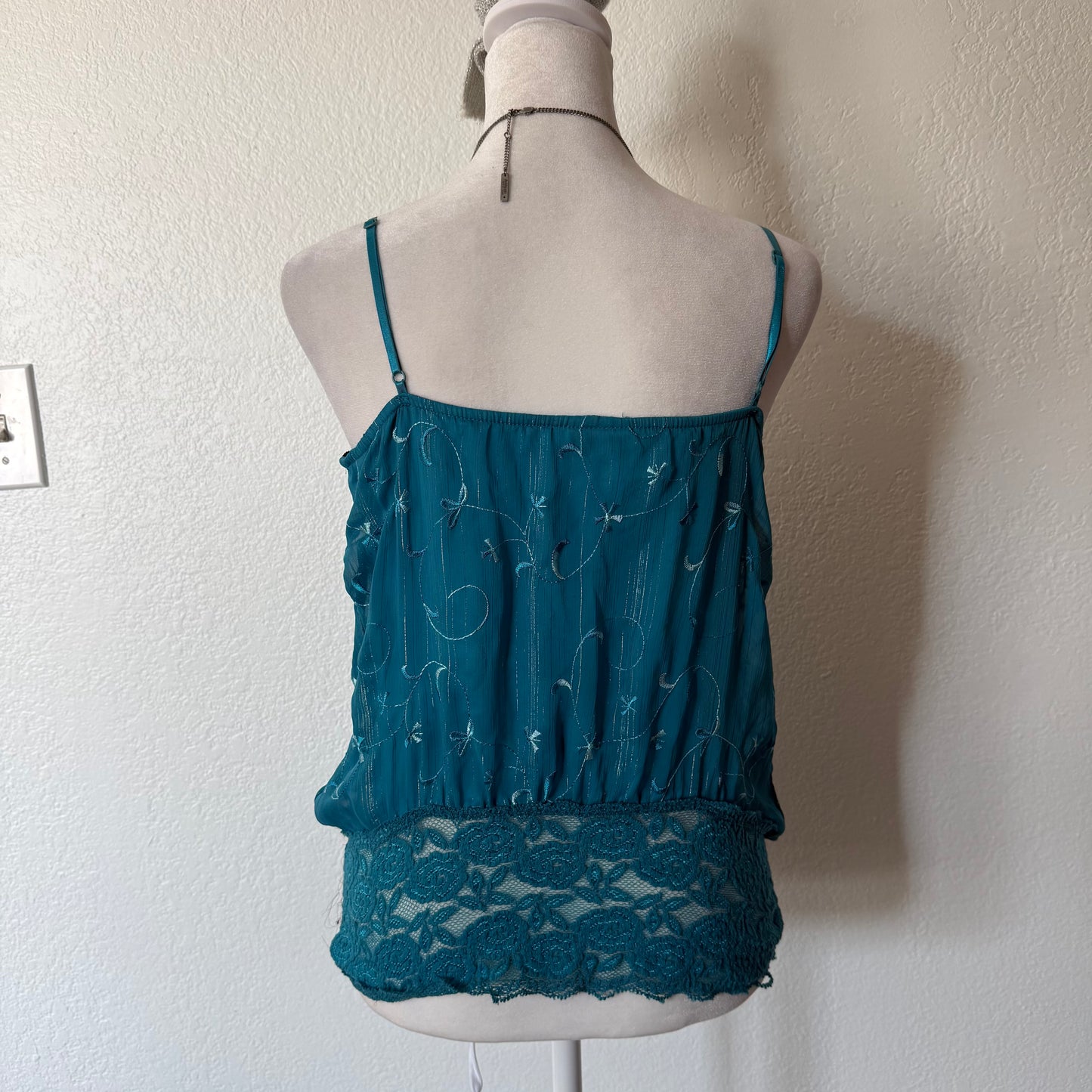 Turquoise bubble lace cami