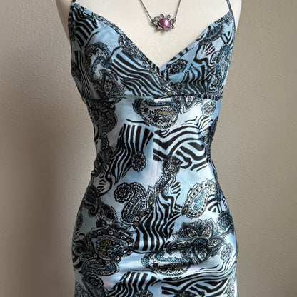 Daisy blue zebra lingerie slip