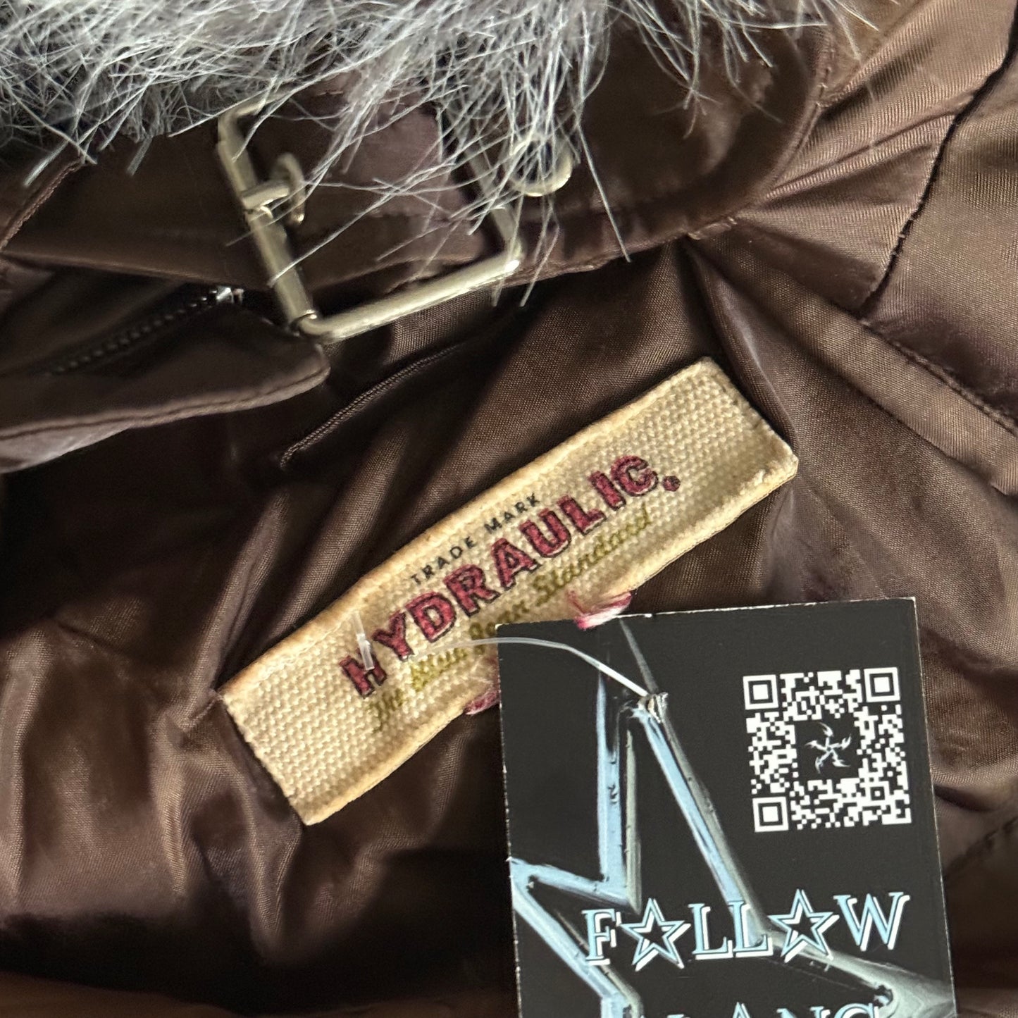 Brown cargo puffer jacket