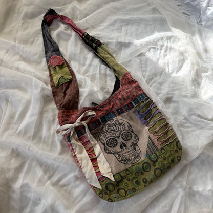 Boho skull crossbody bag