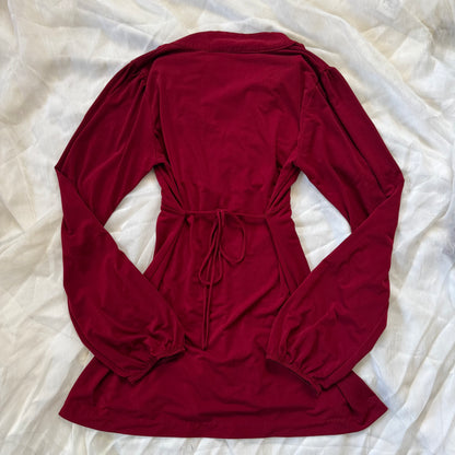 Cherry red ruffle long sleeve