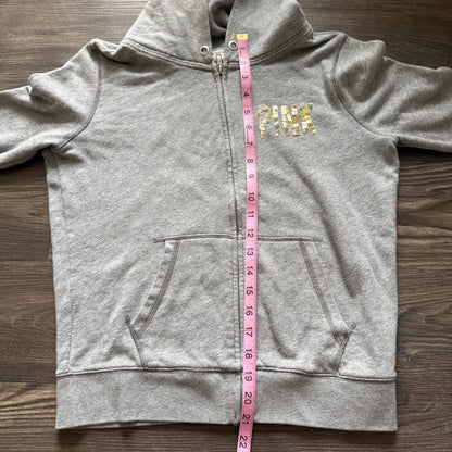 PINK sequin zip up hoodie