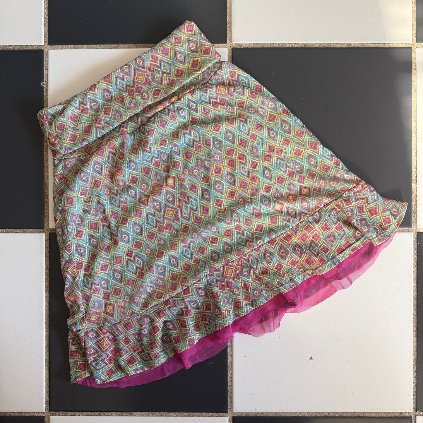 Whimsy pink foldover mini skirt