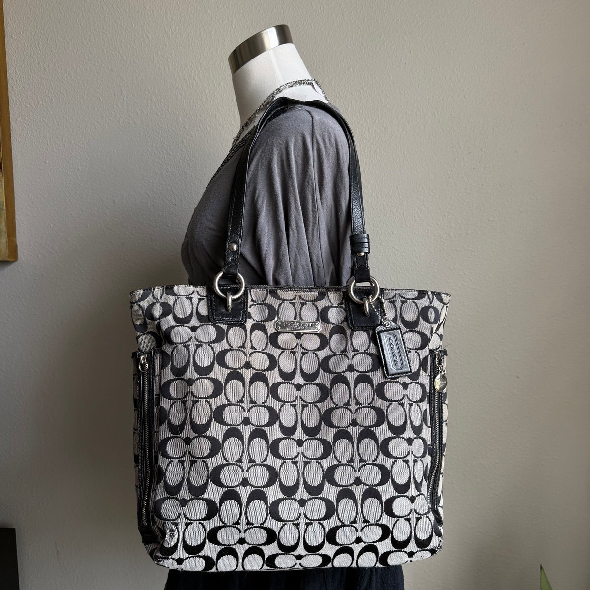 2000s coach signature canvas bag