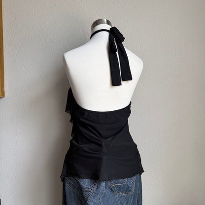 Clubbing ruffled halter top