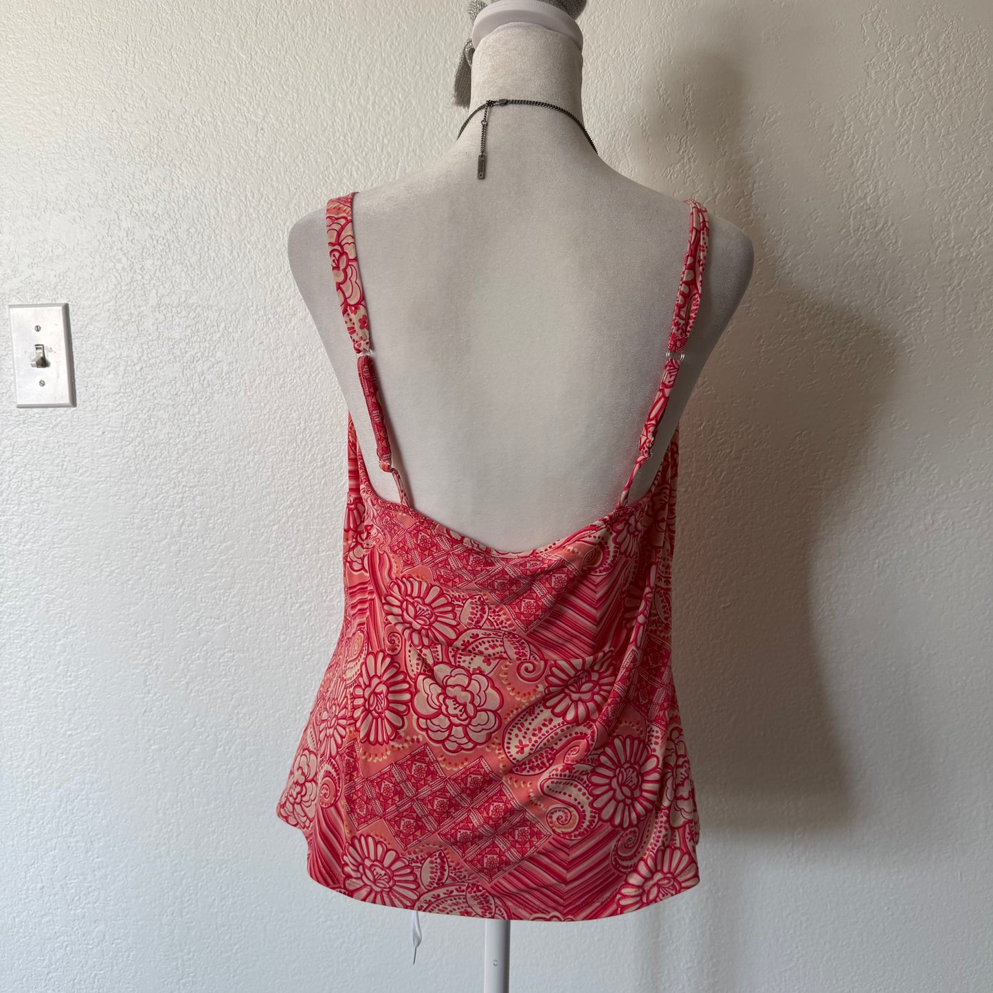 Pink flower paisley cami