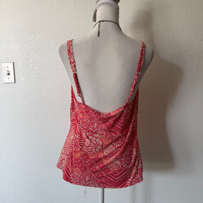 Pink flower paisley cami