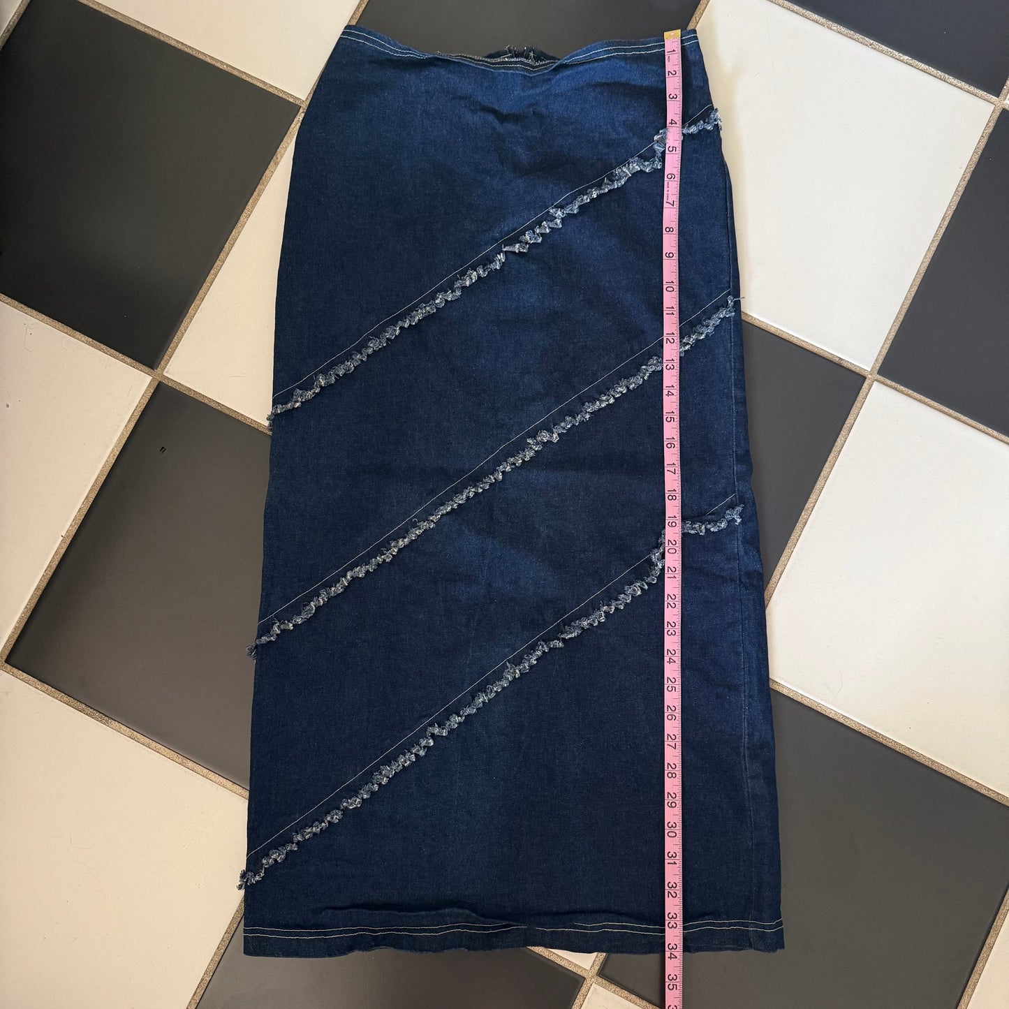 Zoey Beth denim fitted maxi skirt