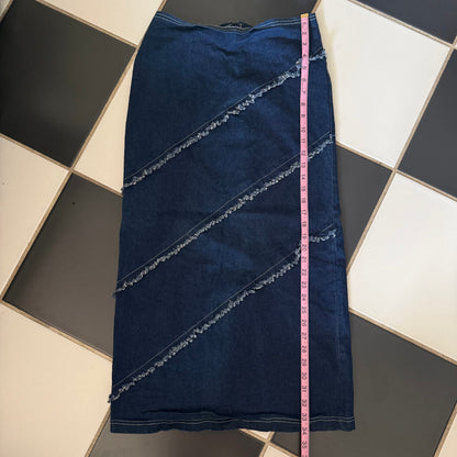 Zoey Beth denim fitted maxi skirt