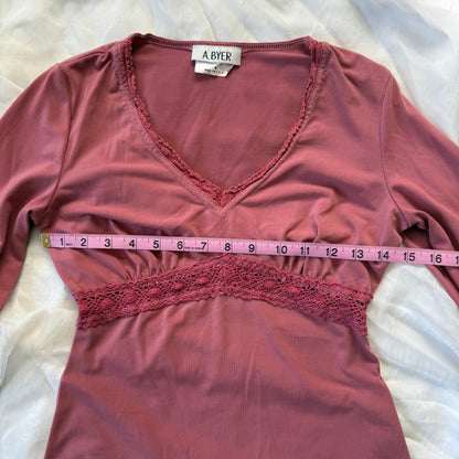 byer pink cottage lace top