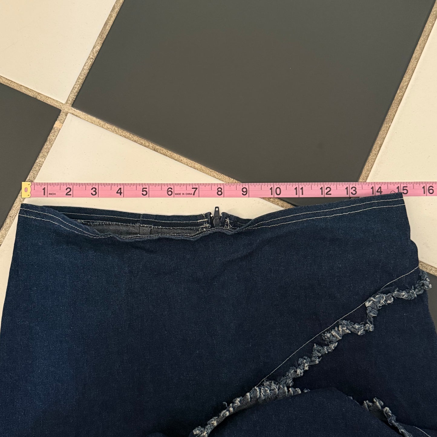 Zoey Beth denim fitted maxi skirt