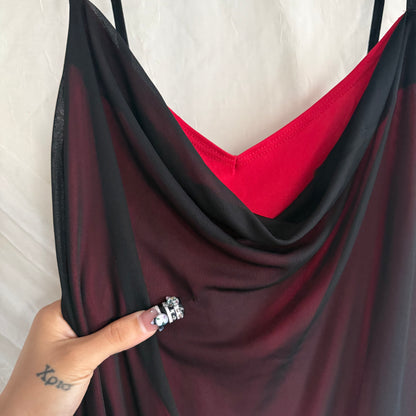 2000s black beaded mesh dress