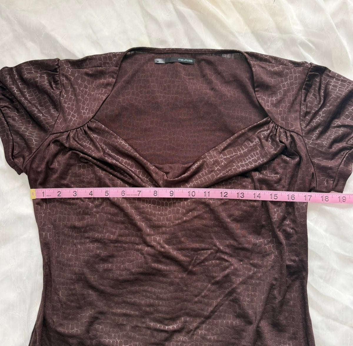 Brown snake print top