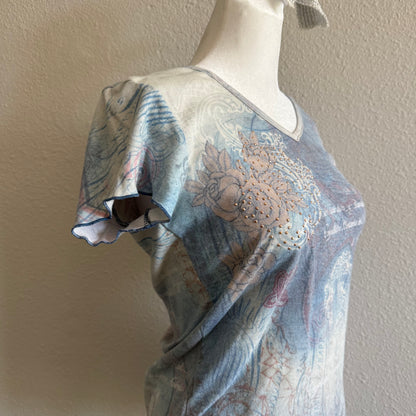 boho paisley print top