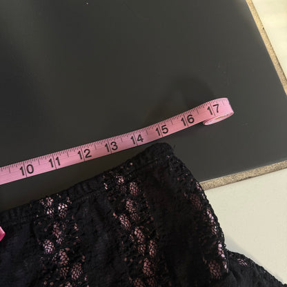 Black lace frilly mini skirt
