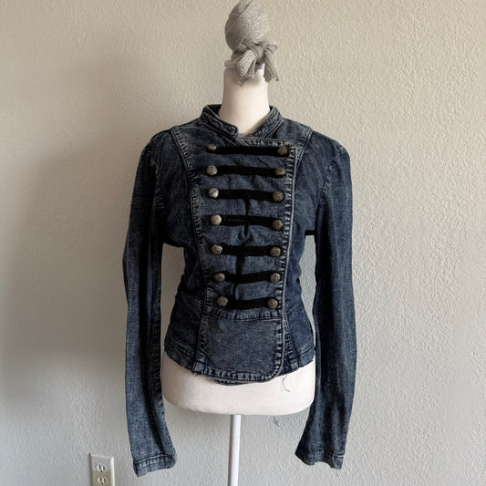 Grunge acid wash denim jacket