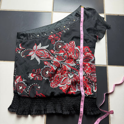 Paisley off shoulder sleeve top