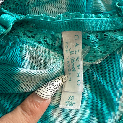 Boho turquoise lace cami top