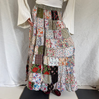 Cottage patchwork flower maxi