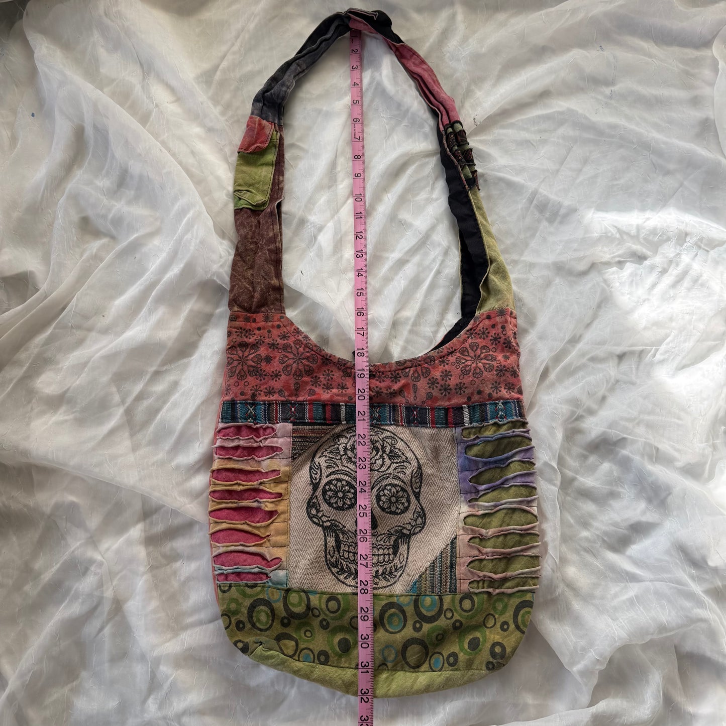 Boho skull crossbody bag