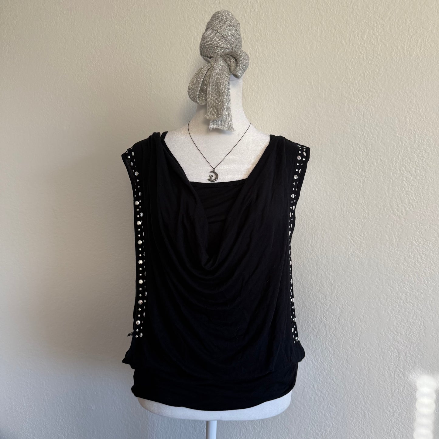 Indie black studded blouse