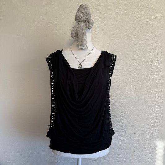Indie black studded blouse