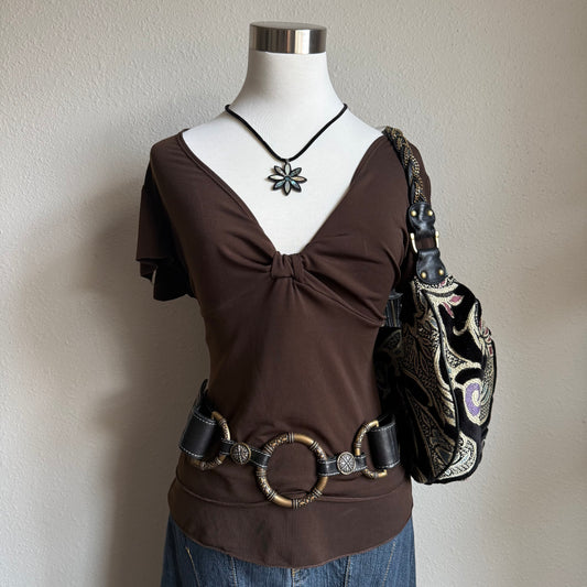 Y2K Susan’s brown basic top