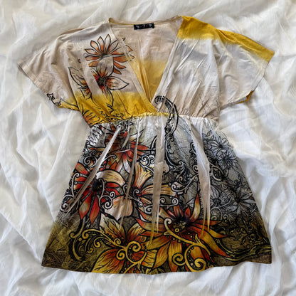 Summer boho babydoll top
